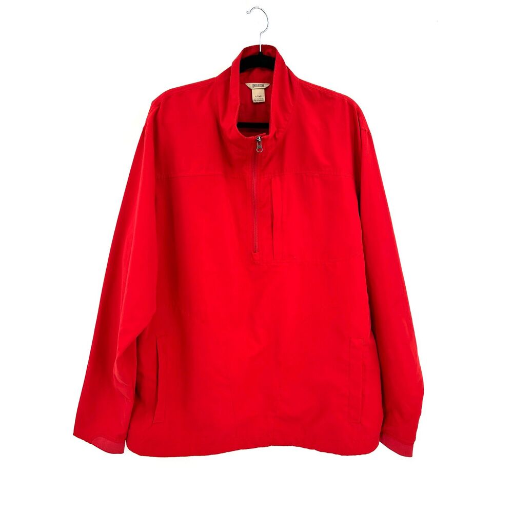 DULUTH Men's Red Bogey Windshirt 2.0 Outdoor Windbreaker Pullover Large Tall